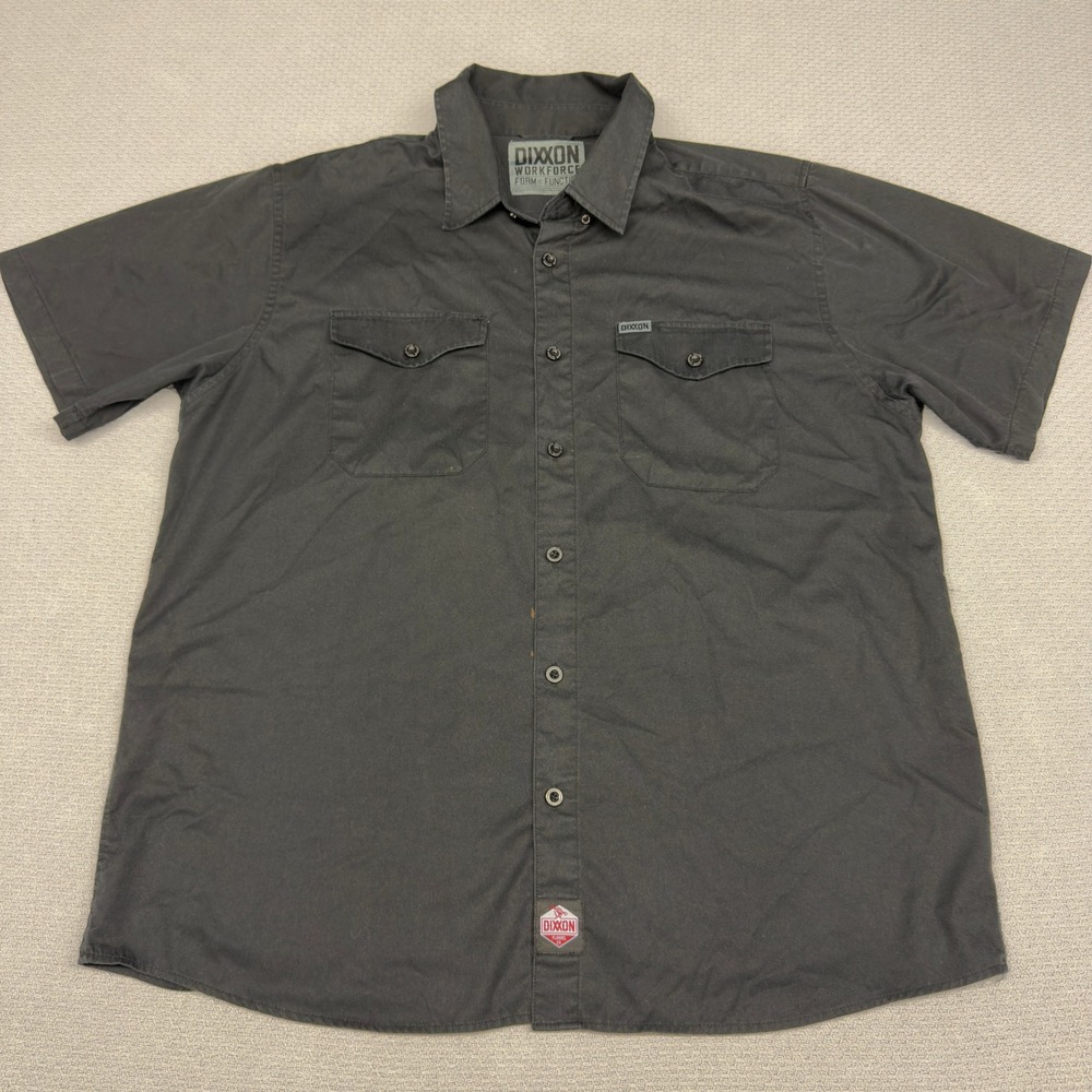 Dixxon Workforce Shirt Mens 2XL Black Short Sleeve Cotton Blend Workwear Biker